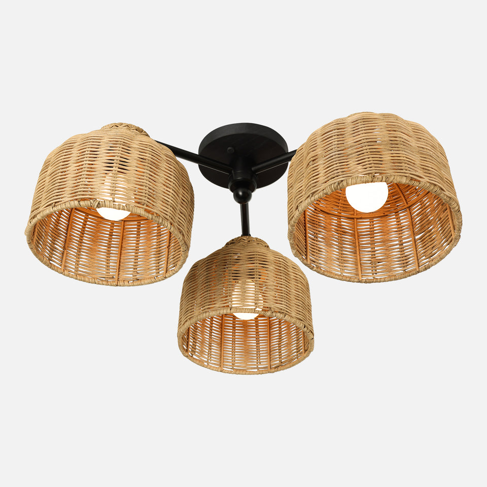 Black Ash, Matte Black, Natural Rattan