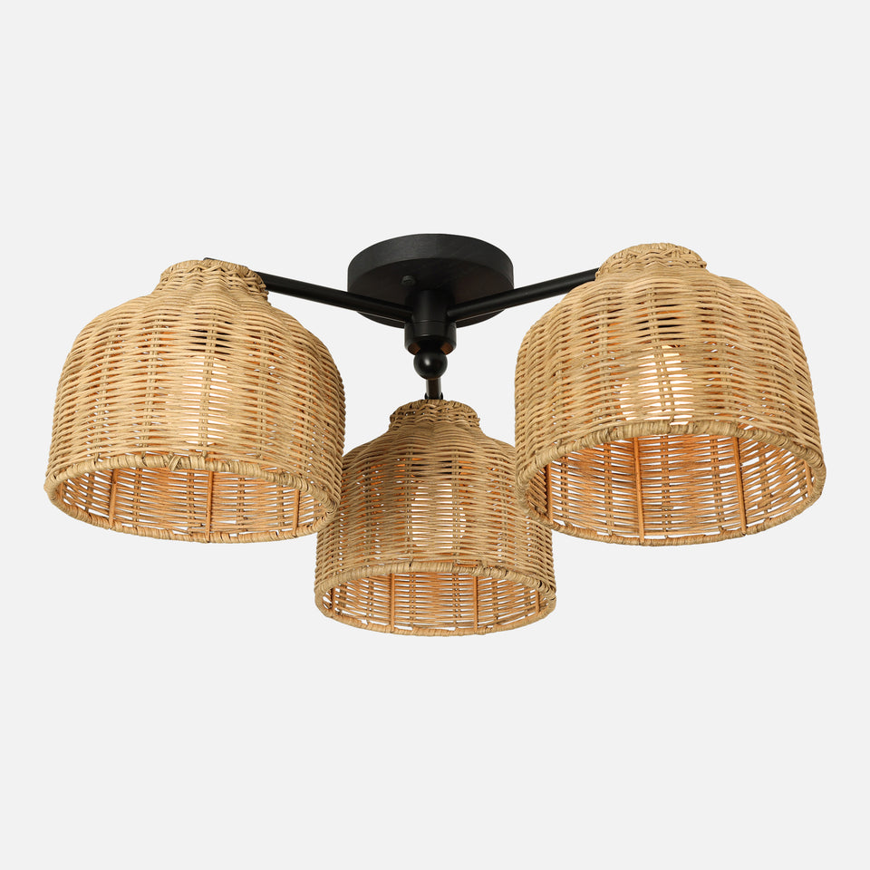 Black Ash, Matte Black, Natural Rattan