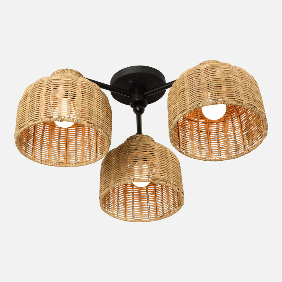 Black Ash, Matte Black, Natural Rattan
