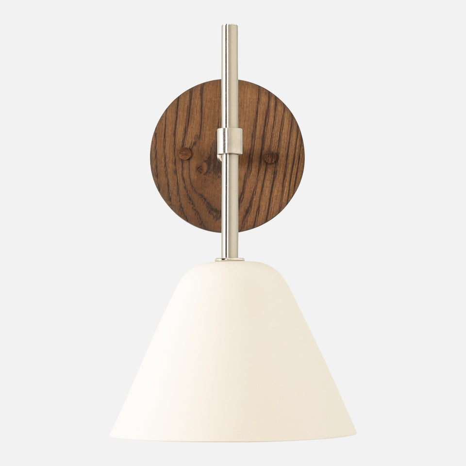 Chocolate Oak, Silver, White Porcelain