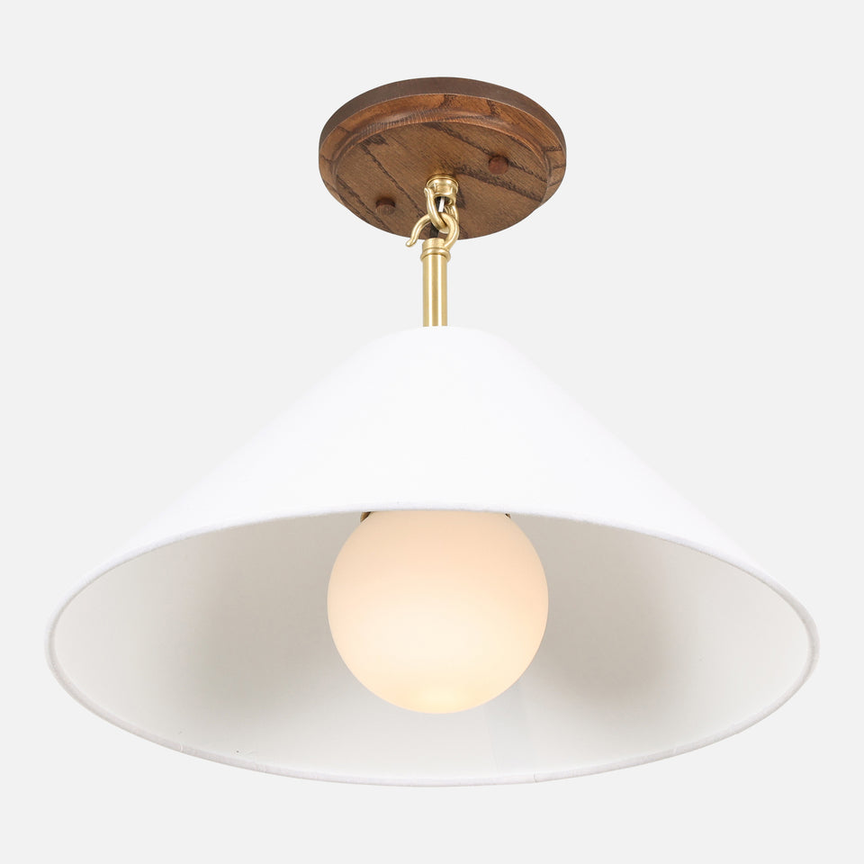 Chocolate Oak, Classic Brass, White Linen