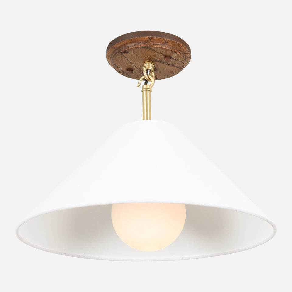 Chocolate Oak, Classic Brass, White Linen