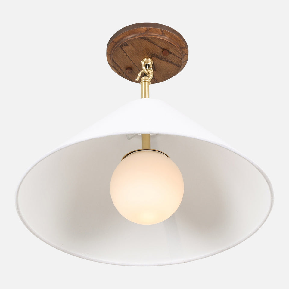 Chocolate Oak, Classic Brass, White Linen