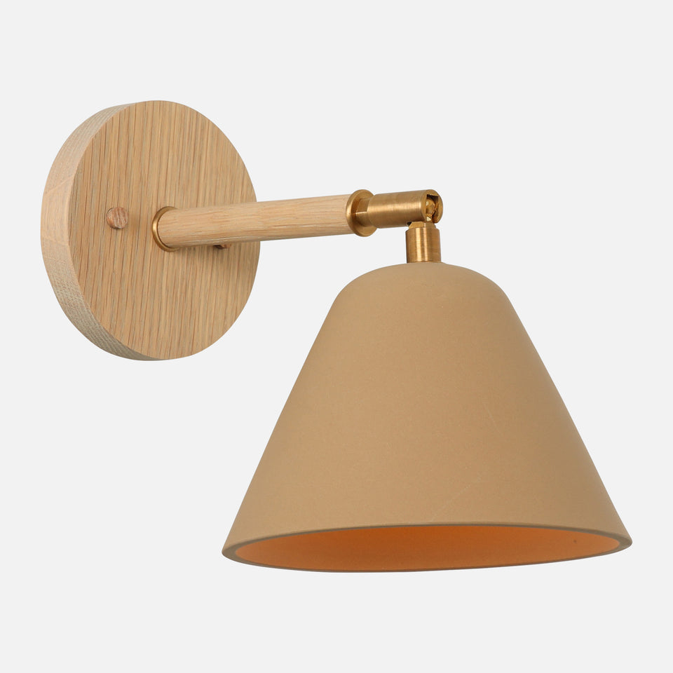 Cornsilk Oak, Antique Brass, Tan Porcelain