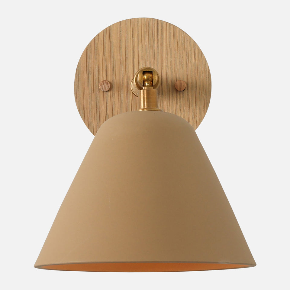 Cornsilk Oak, Antique Brass, Tan Porcelain
