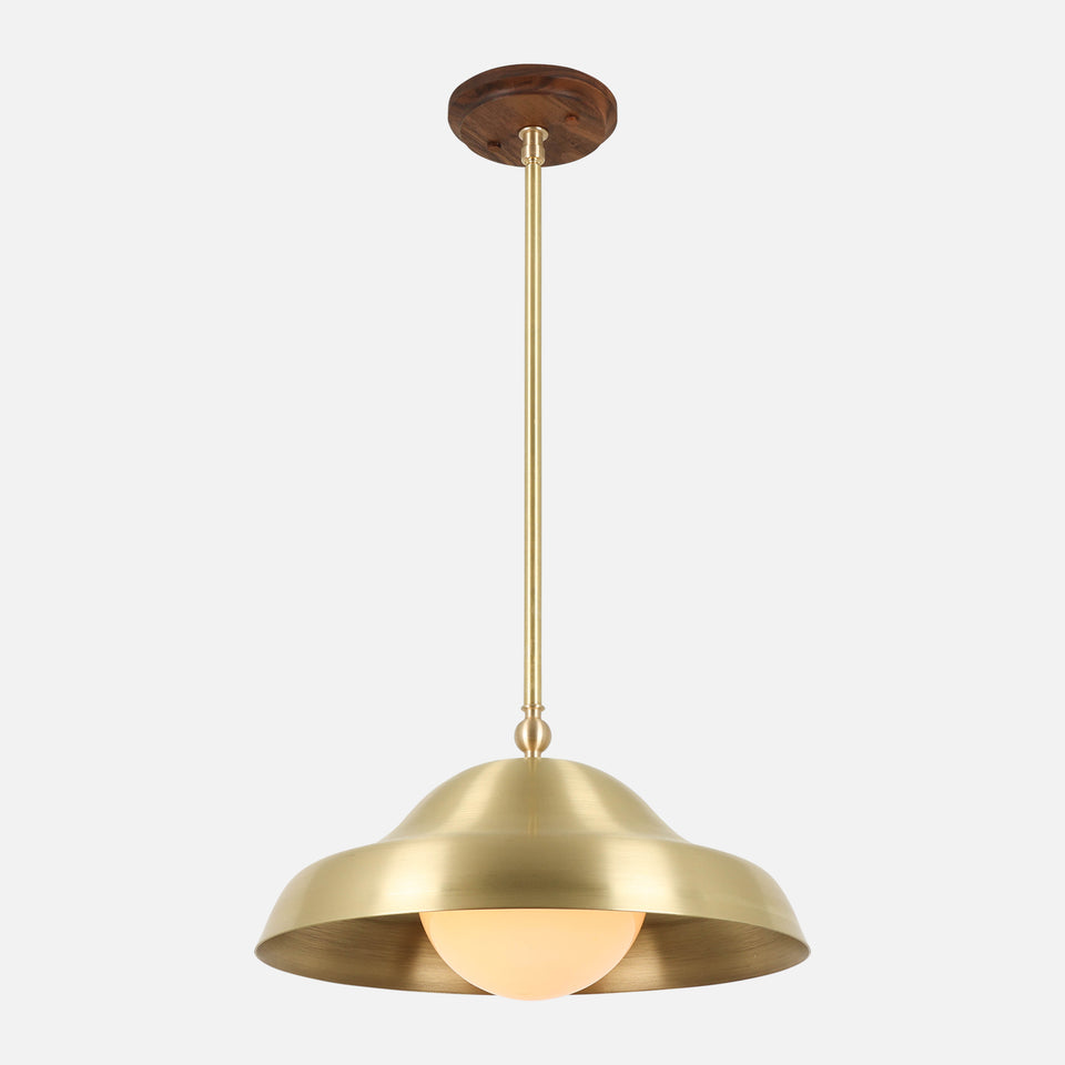 Walnut, Classic Brass, Matte Frosted