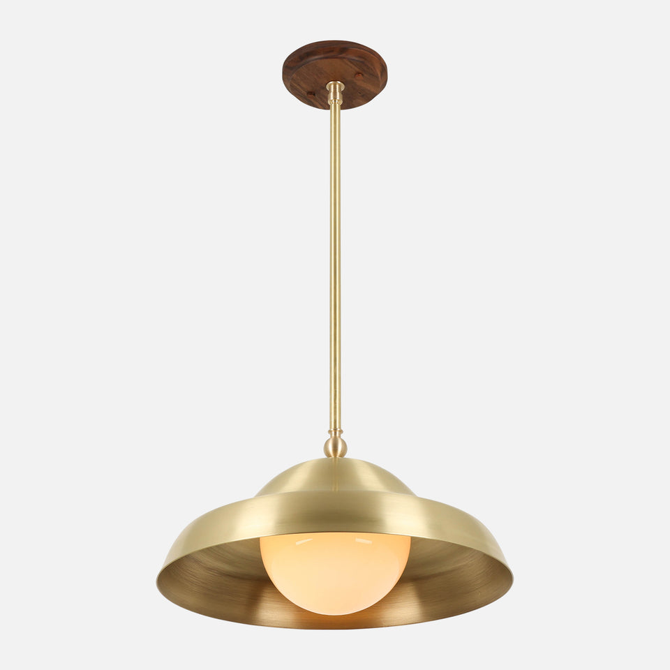 Walnut, Classic Brass, Matte Frosted