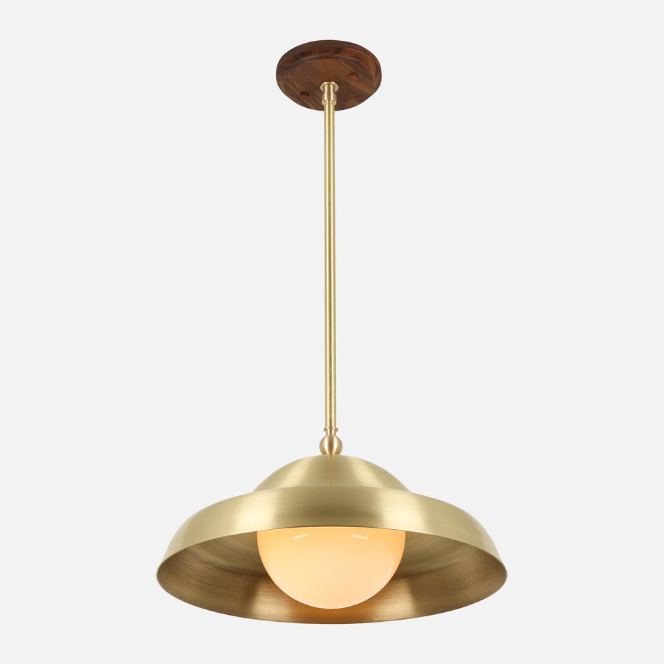 Walnut, Classic Brass, Matte Frosted