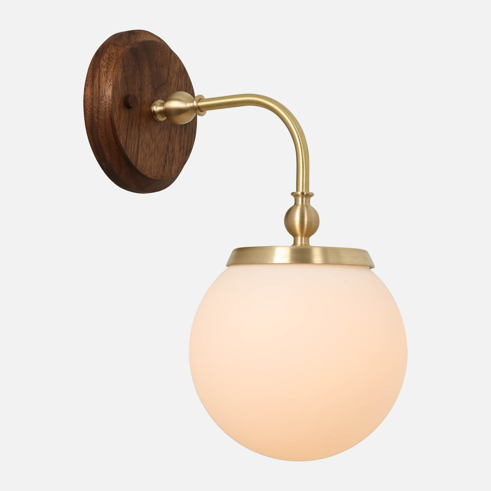 Walnut, Classic Brass, Matte Frosted
