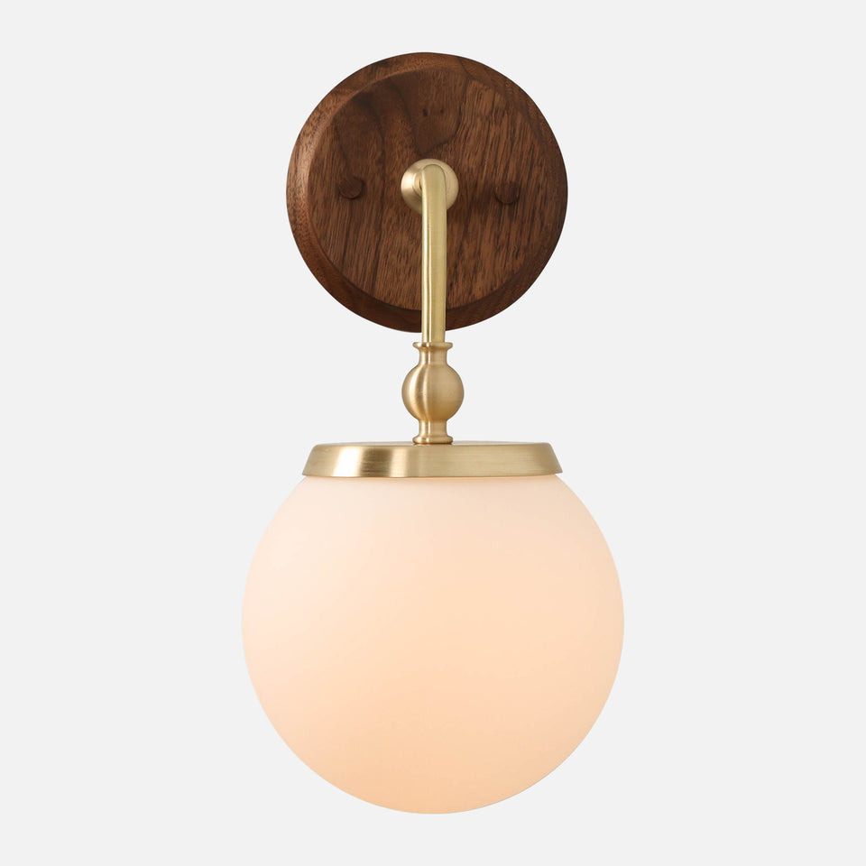 Walnut, Classic Brass, Matte Frosted