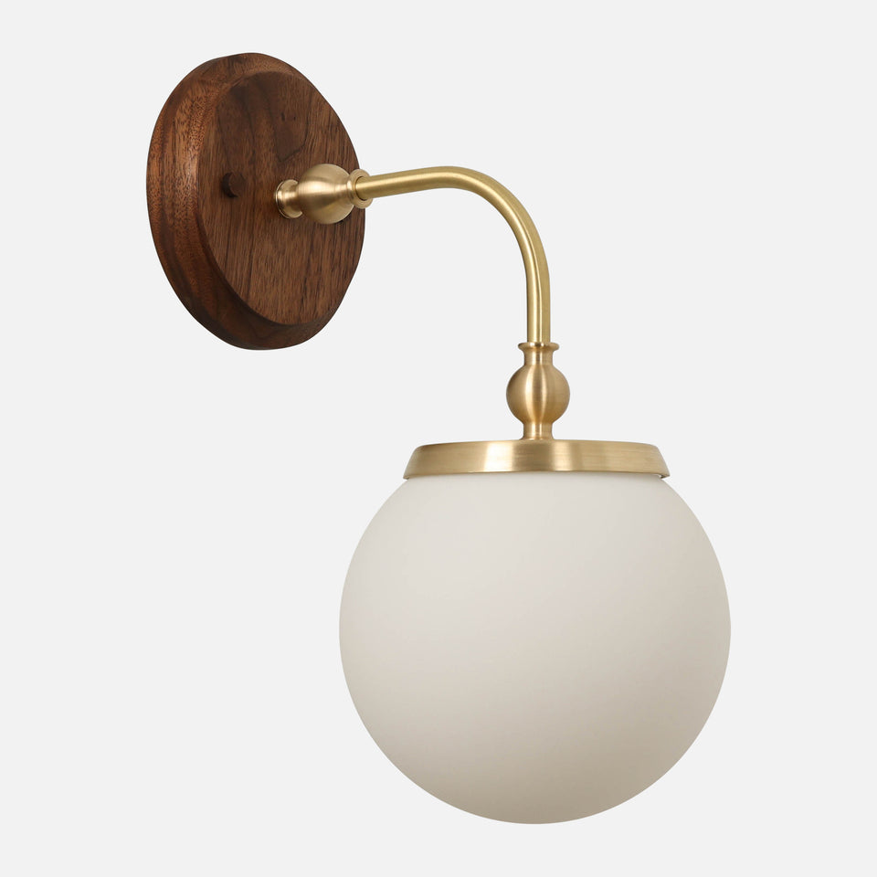 Walnut, Classic Brass, Matte Frosted