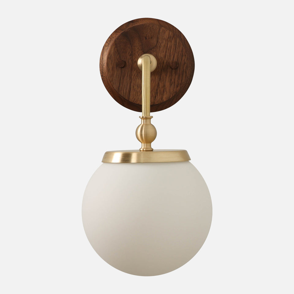 Walnut, Classic Brass, Matte Frosted