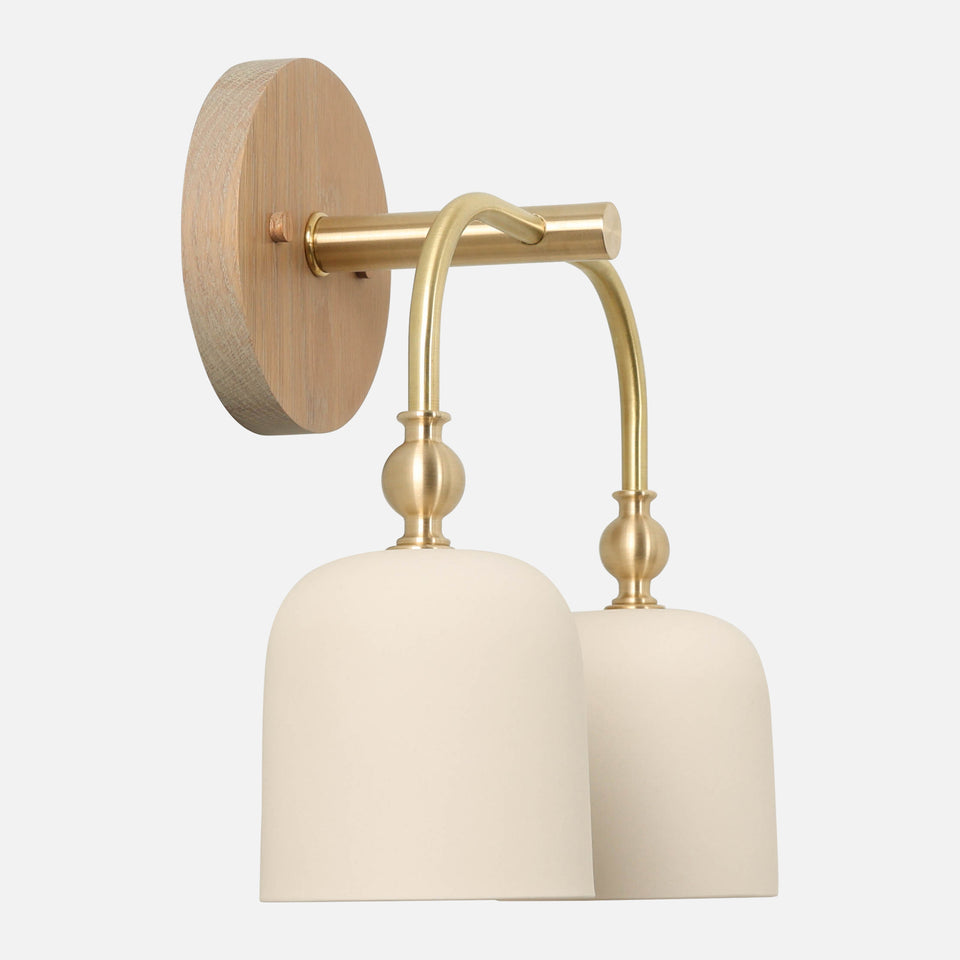 Cornsilk Oak, Classic Brass, White Porcelain