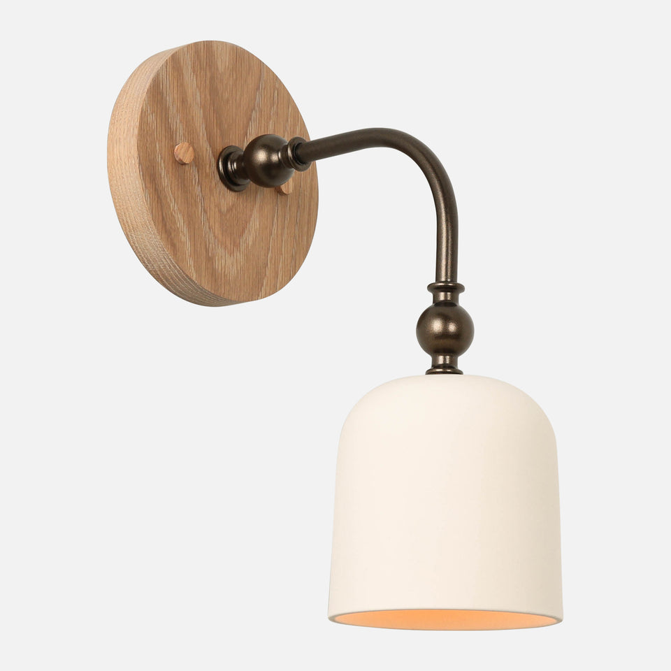 Cornsilk Oak, Coated Bronze, White Porcelain