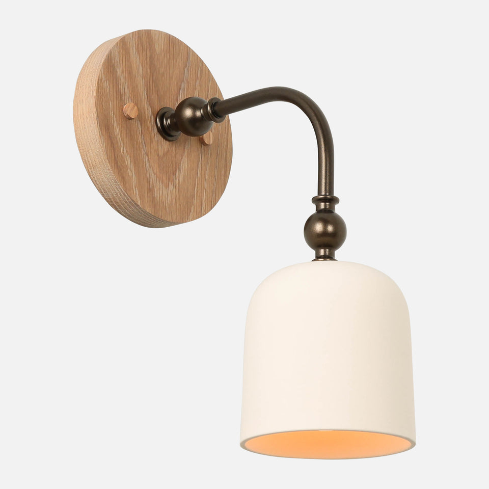 Cornsilk Oak, Coated Bronze, White Porcelain