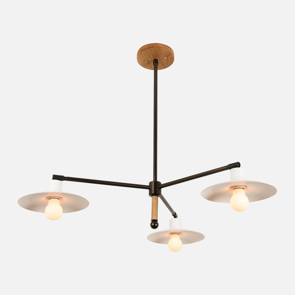 White Oak, Matte Black, Satin White Shade