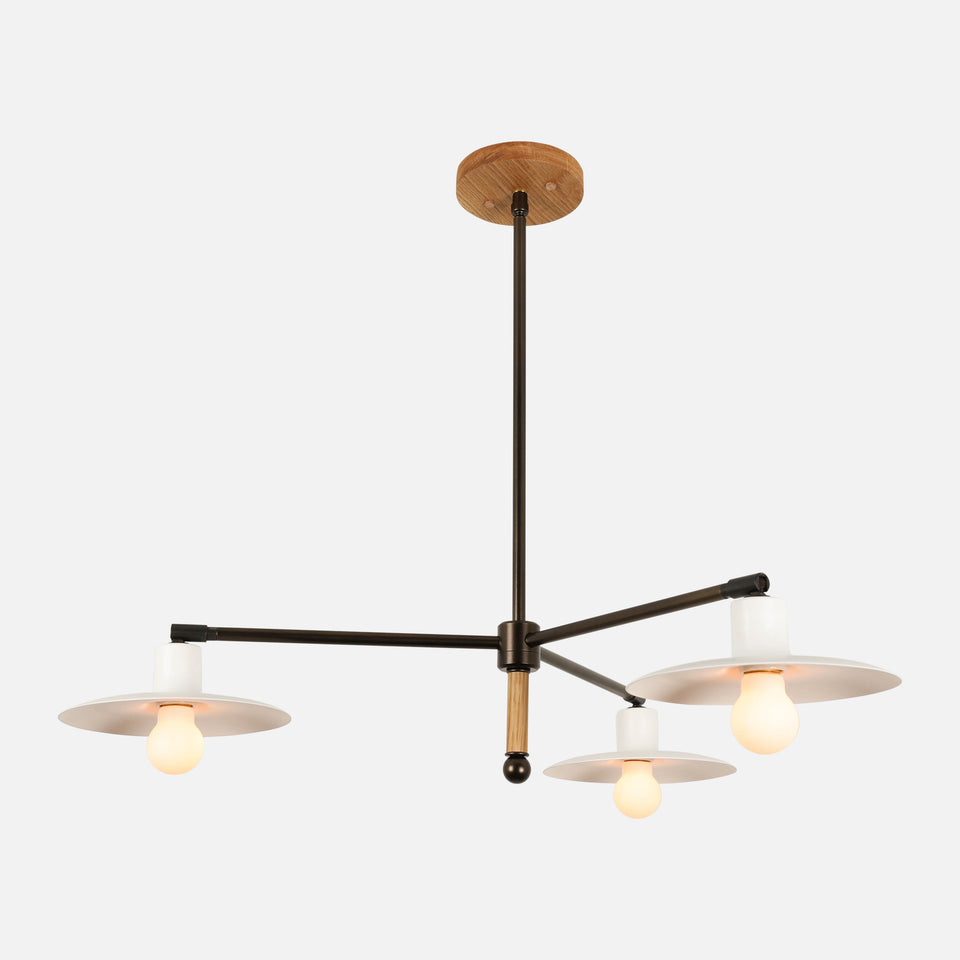 White Oak, Matte Black, Satin White Shade