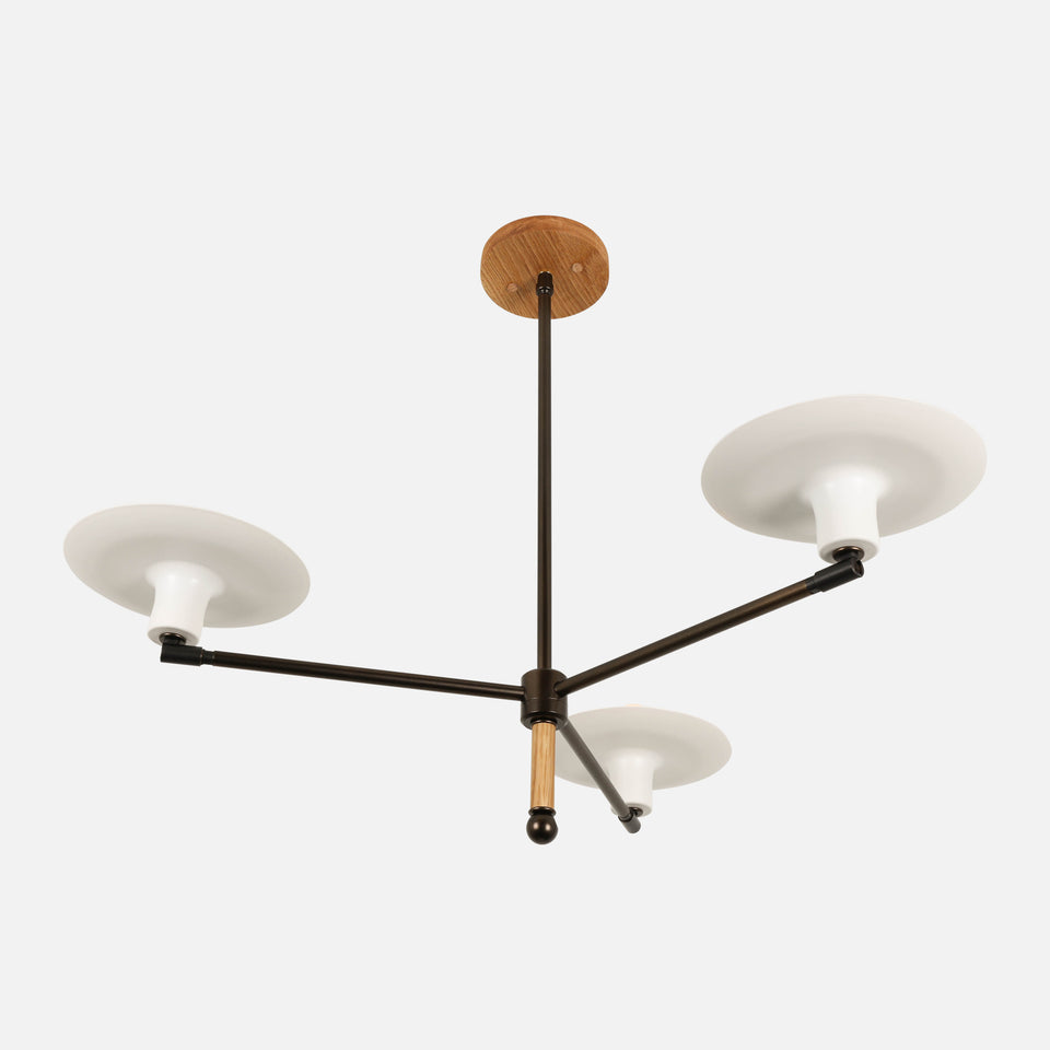 White Oak, Matte Black, Satin White Shade