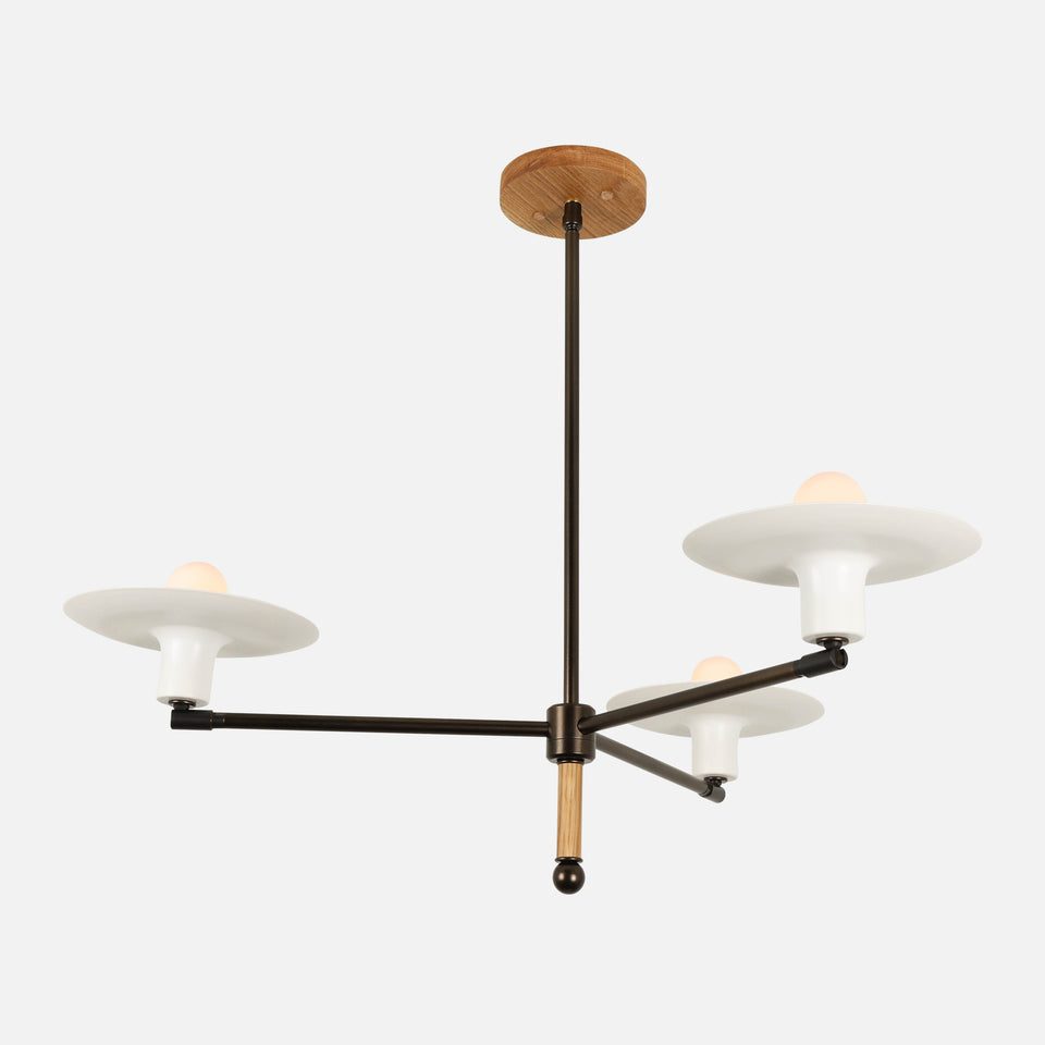White Oak, Matte Black, Satin White Shade