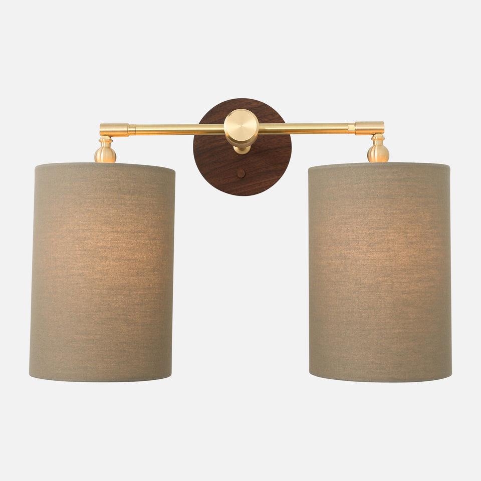 Walnut, Classic Brass, Sage Linen
