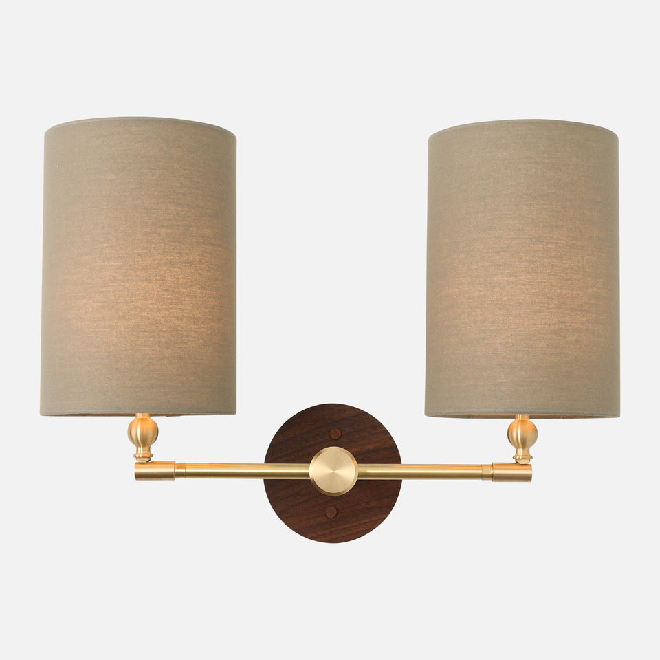 Walnut, Classic Brass, Sage Linen