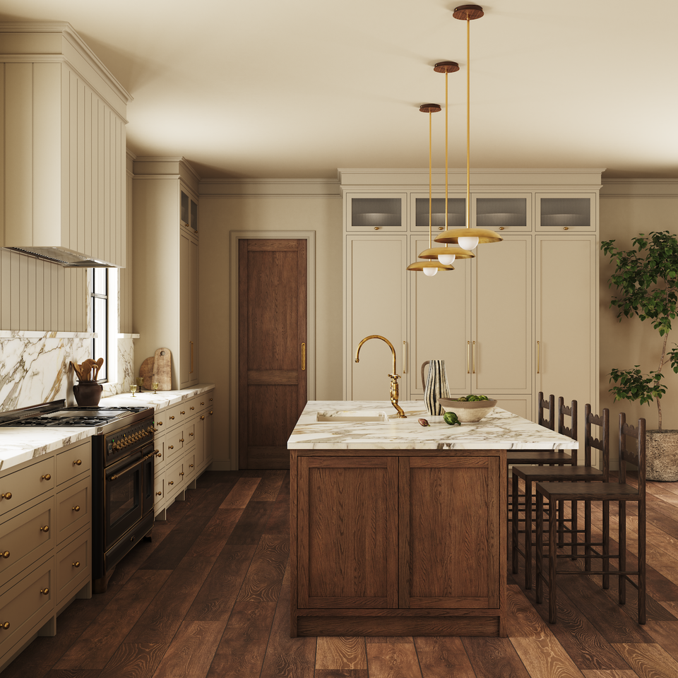 Walnut, Antique Brass