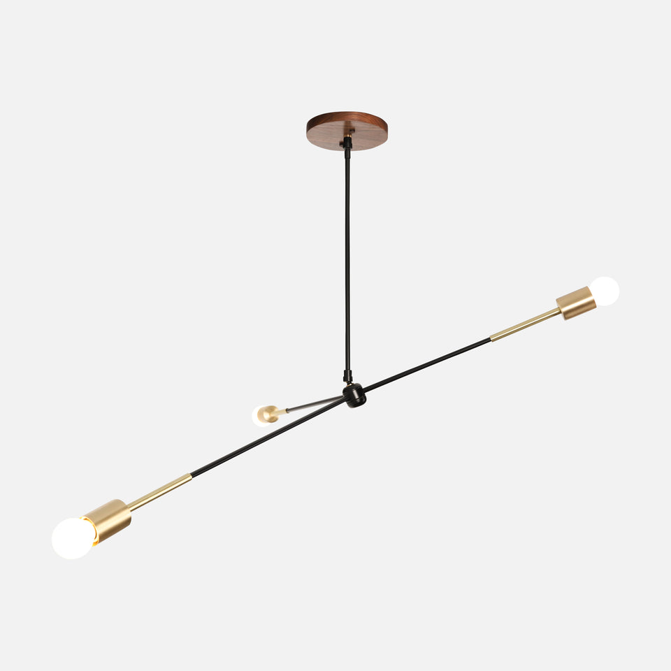Walnut, Matte Black Arms, Classic Brass Accents