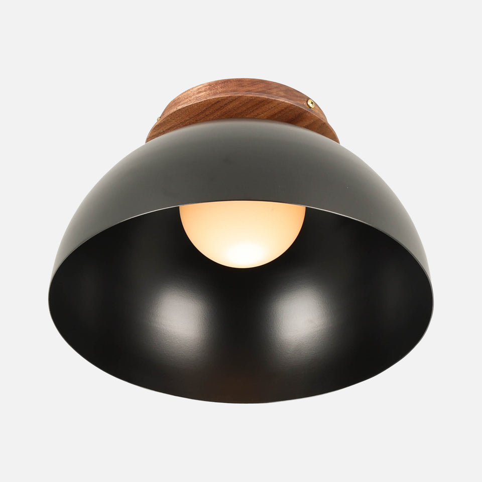Walnut, Matte Black Shade