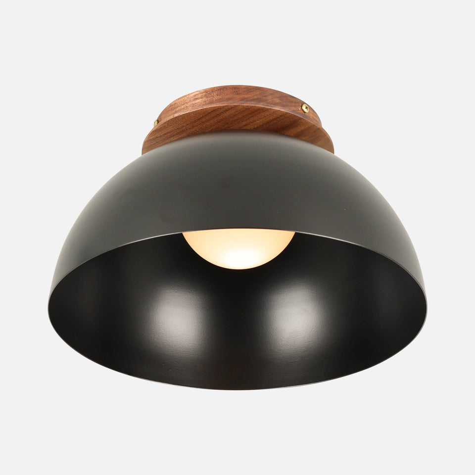 Walnut, Matte Black Shade