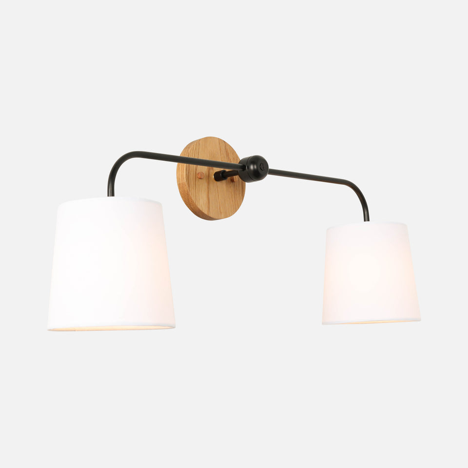 White Oak, Matte Black, White Linen
