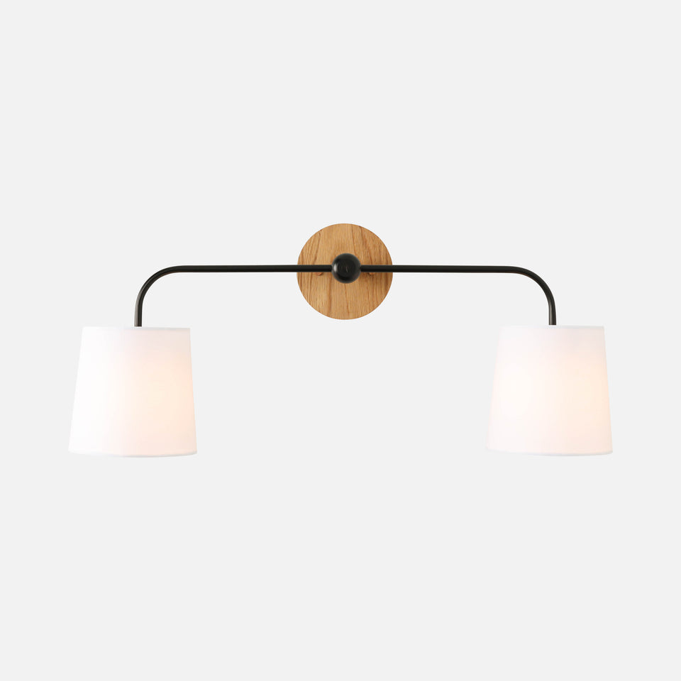White Oak, Matte Black, White Linen
