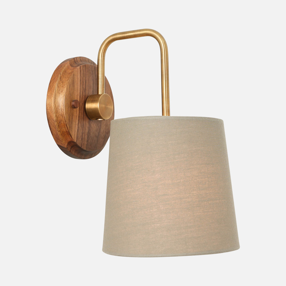 Walnut, Antique Brass, Sage Linen