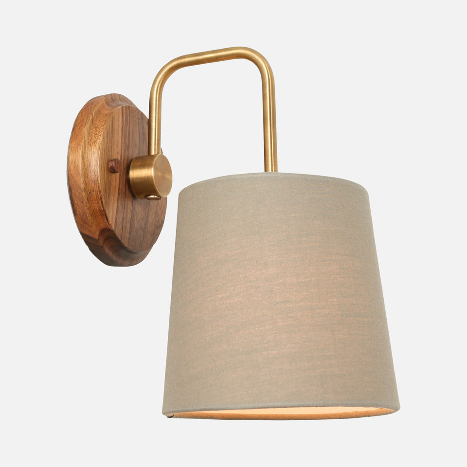 Walnut, Antique Brass, Sage Linen