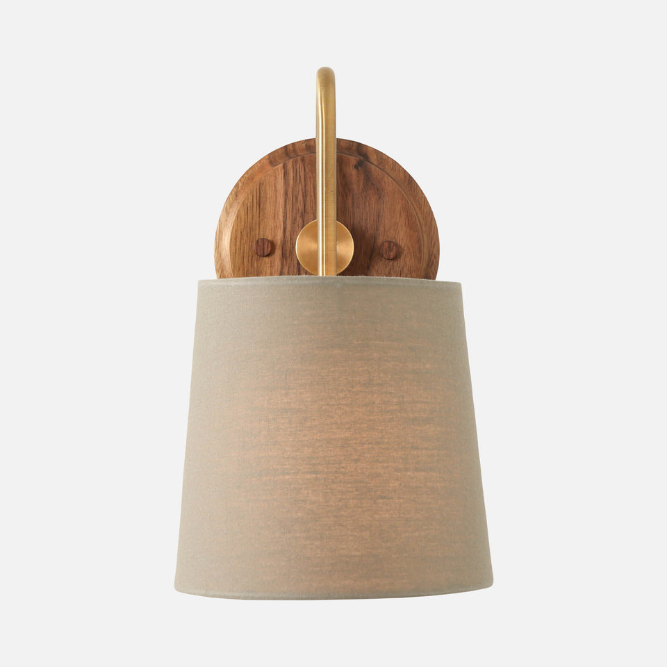 Walnut, Antique Brass, Sage Linen