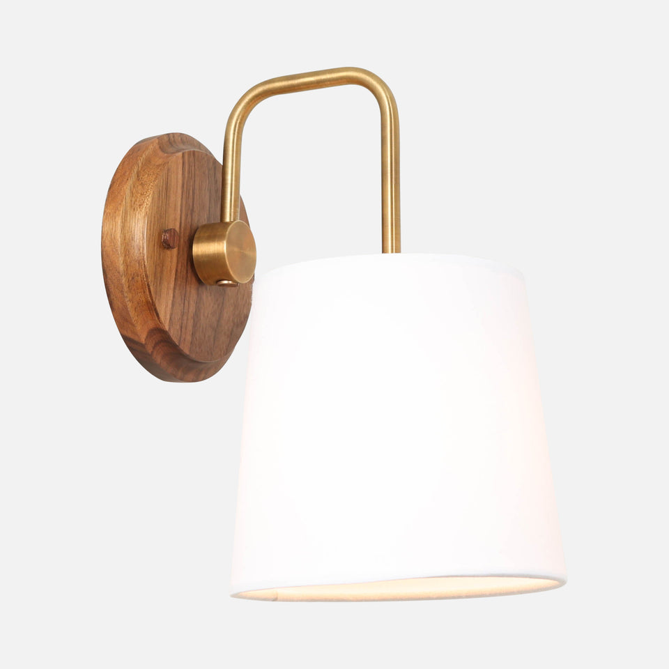 Walnut, Antique Brass, White Linen