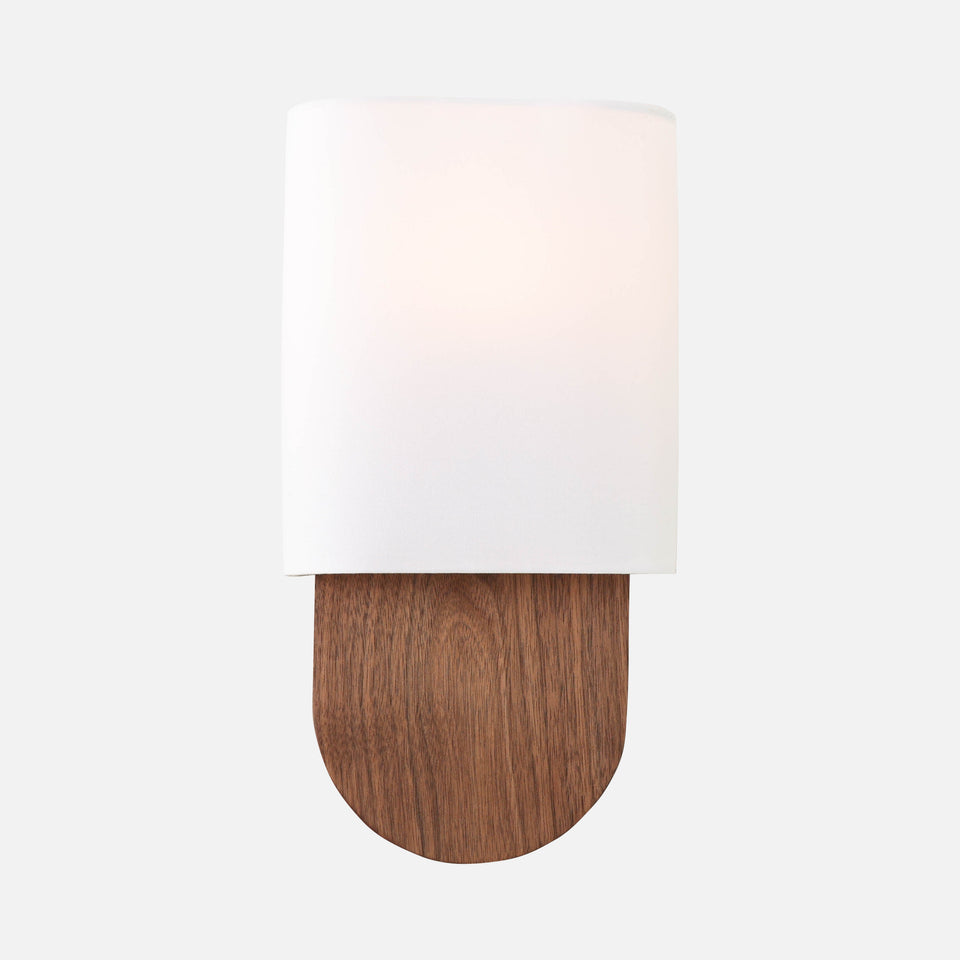 Walnut, White Linen Shade