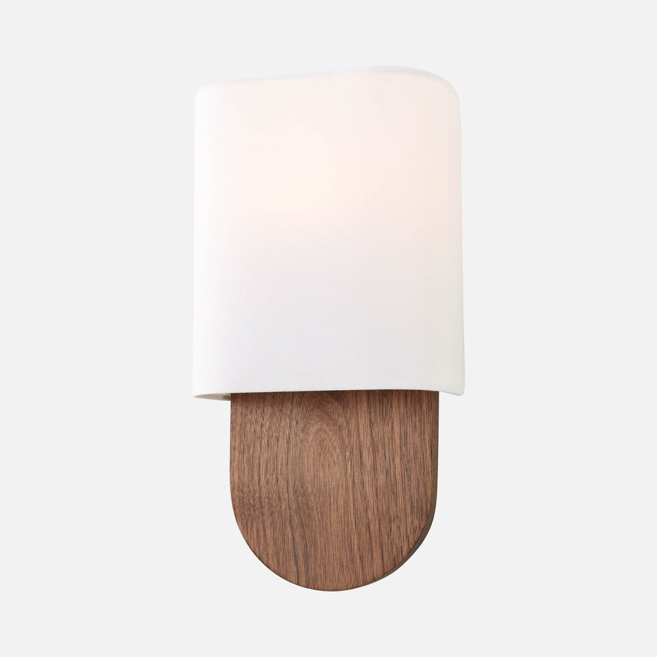 Walnut, White Linen Shade