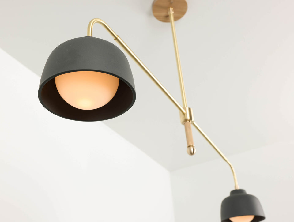 Cornsilk Oak, Classic Brass Arms, Charcoal Porcelain