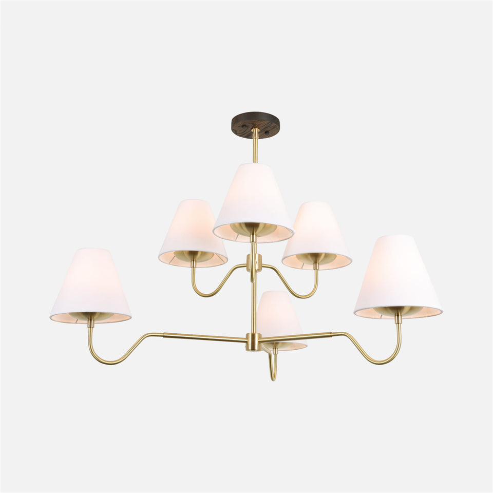 Charcoal Oak, Classic Brass, White Linen