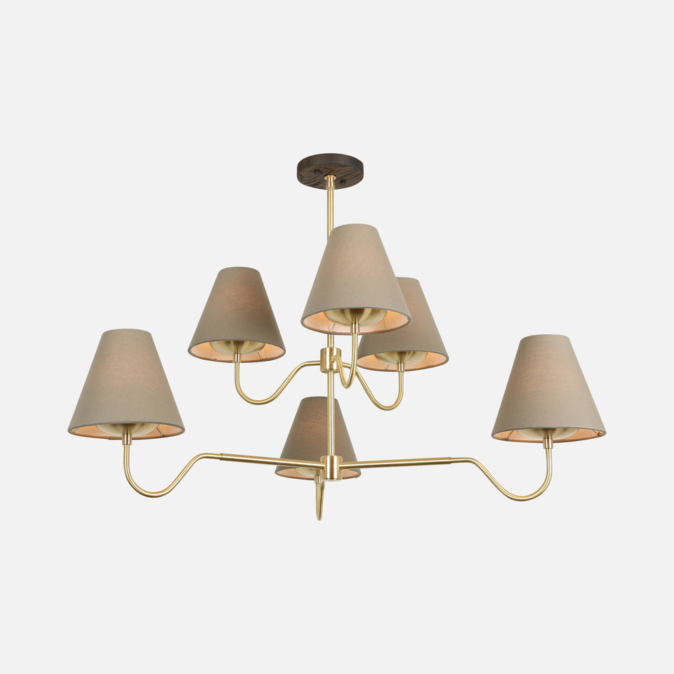 Charcoal Oak, Classic Brass, Sage Linen
