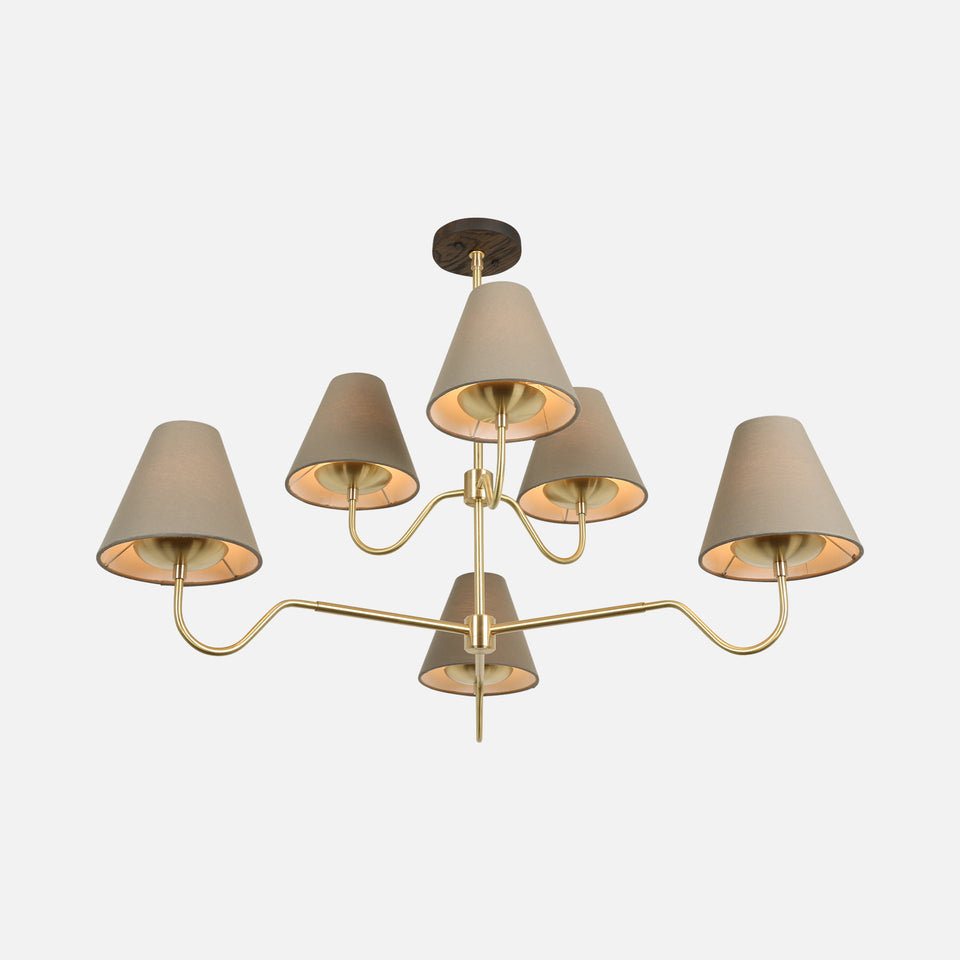 Charcoal Oak, Classic Brass, Sage Linen
