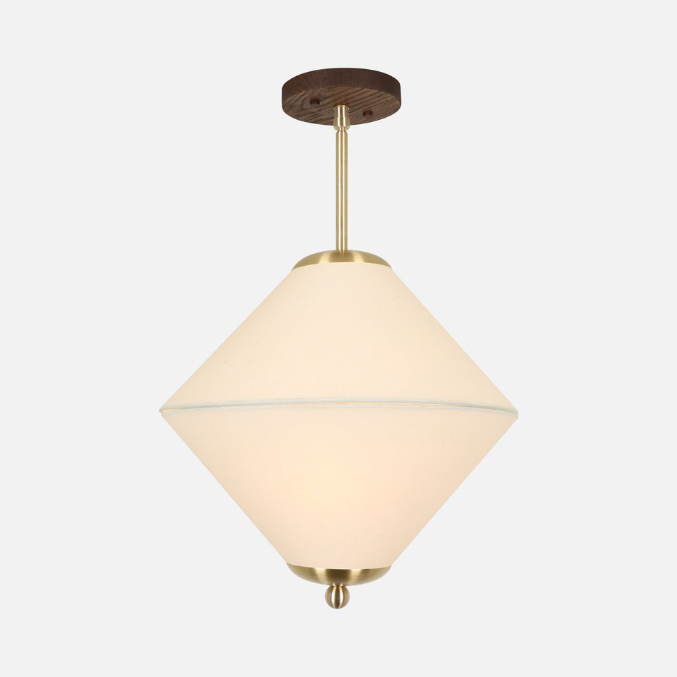 Chocolate Oak, Classic Brass, Natural Linen