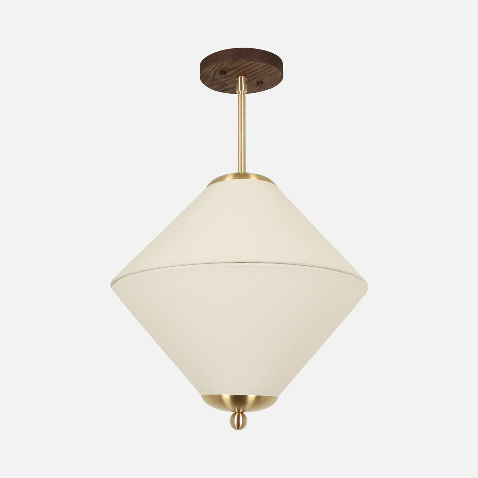 Chocolate Oak, Classic Brass, Natural Linen