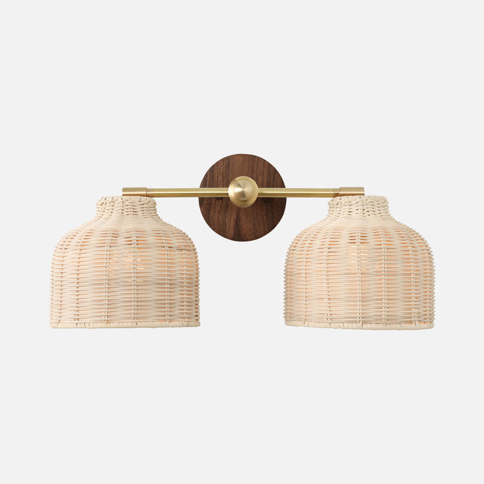Charcoal Oak, Classic Brass, Cream Rattan