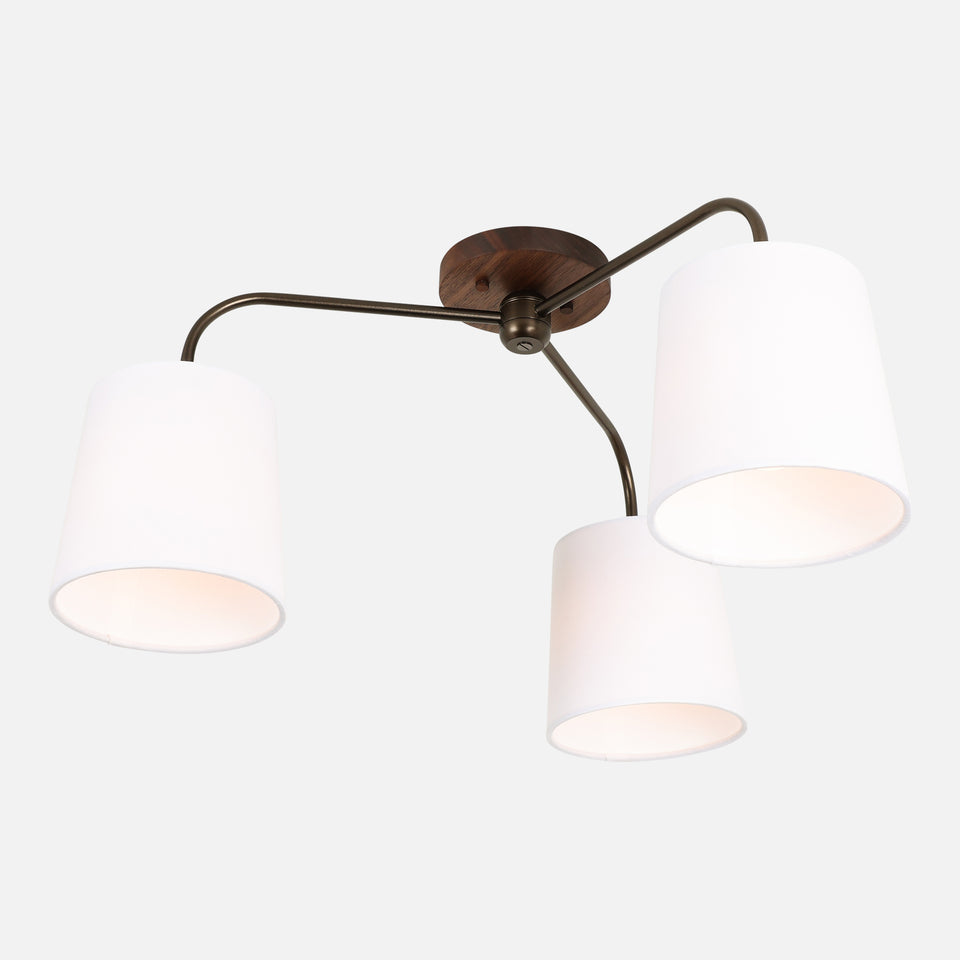 Walnut, Coated Bronze, White Linen