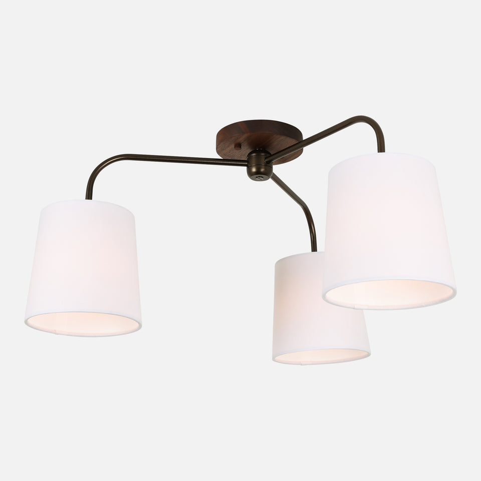 Walnut, Coated Bronze, White Linen