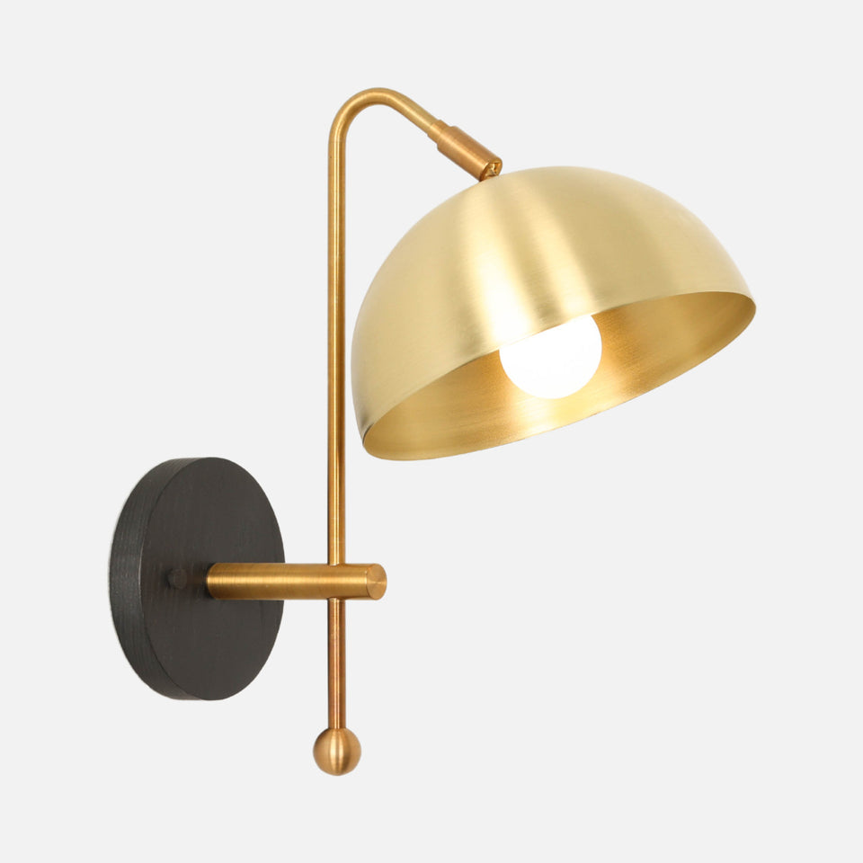 Black Ash, Antique Brass Arm and Body, Classic Brass Shade