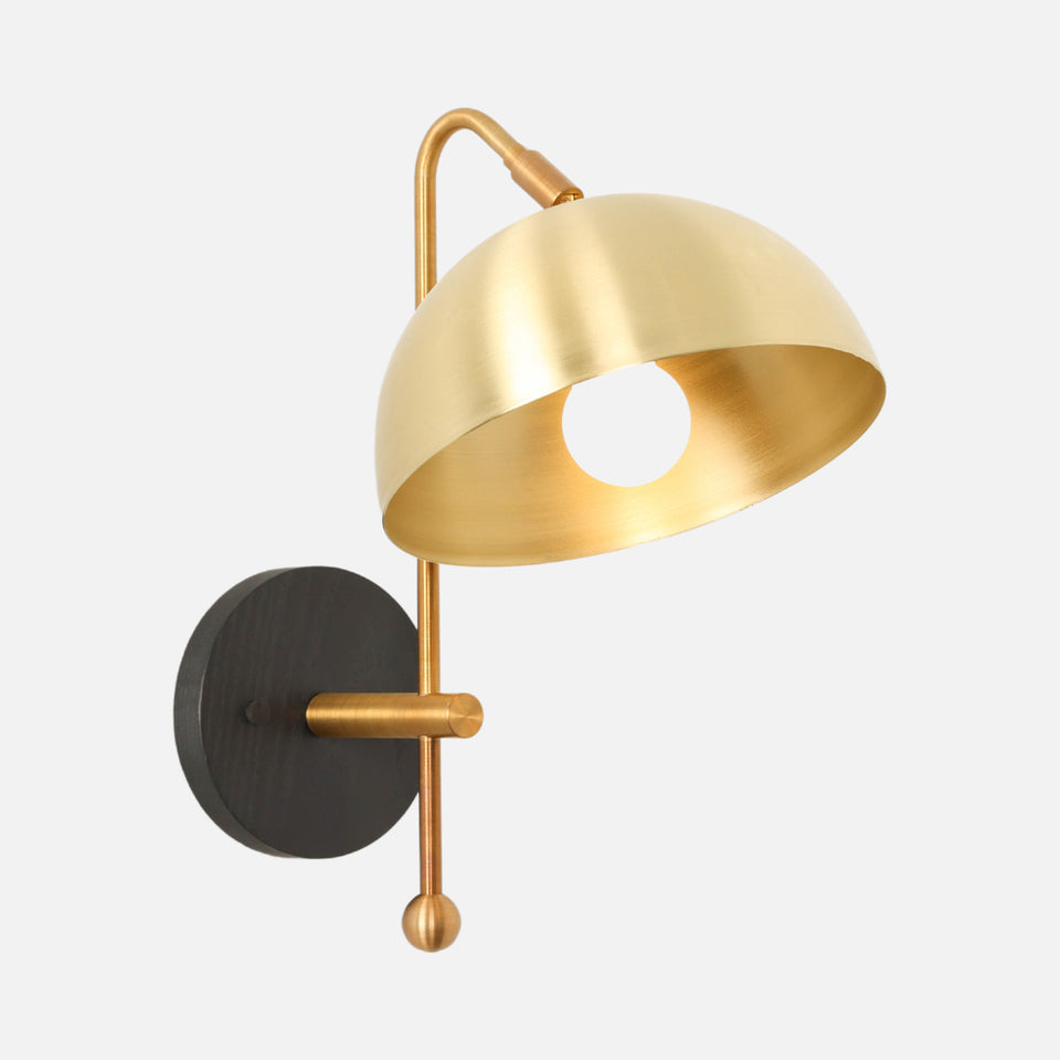Black Ash, Antique Brass Arm, Classic Brass Shade