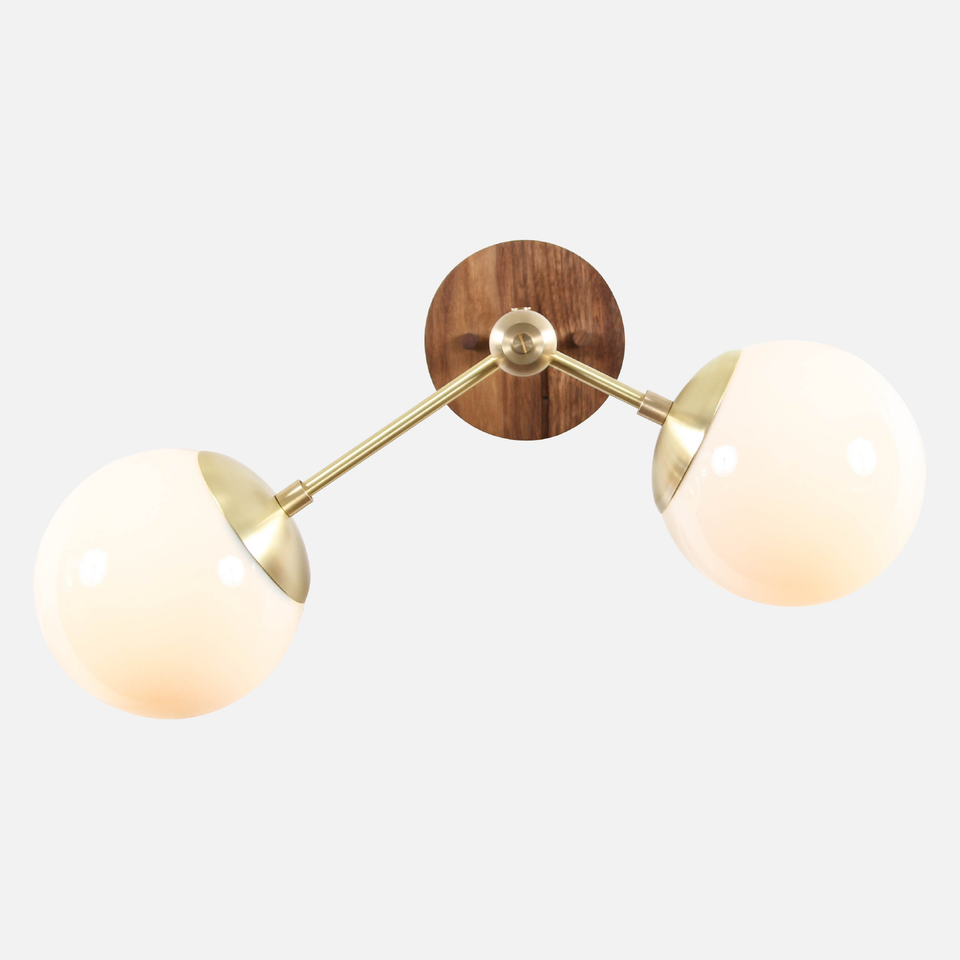Walnut, Classic Brass, Original Frosted