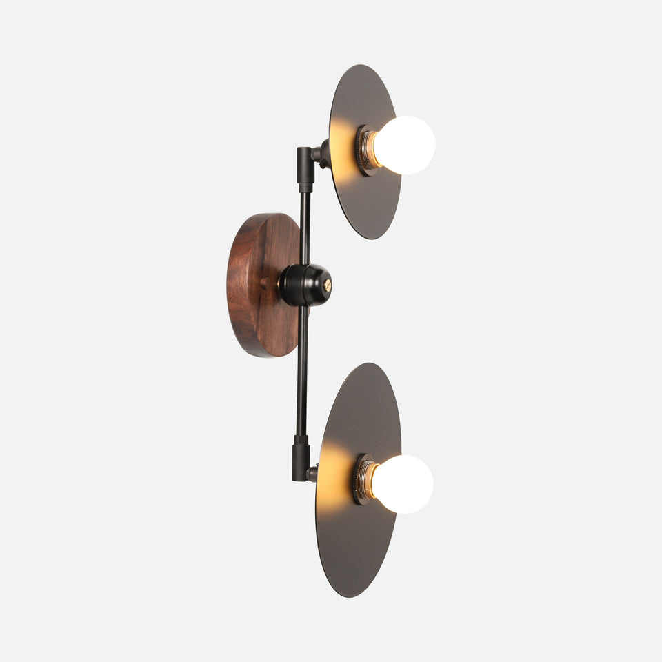 Walnut, Matte Black Arms, Classic Brass Accent, Matte Black Shades